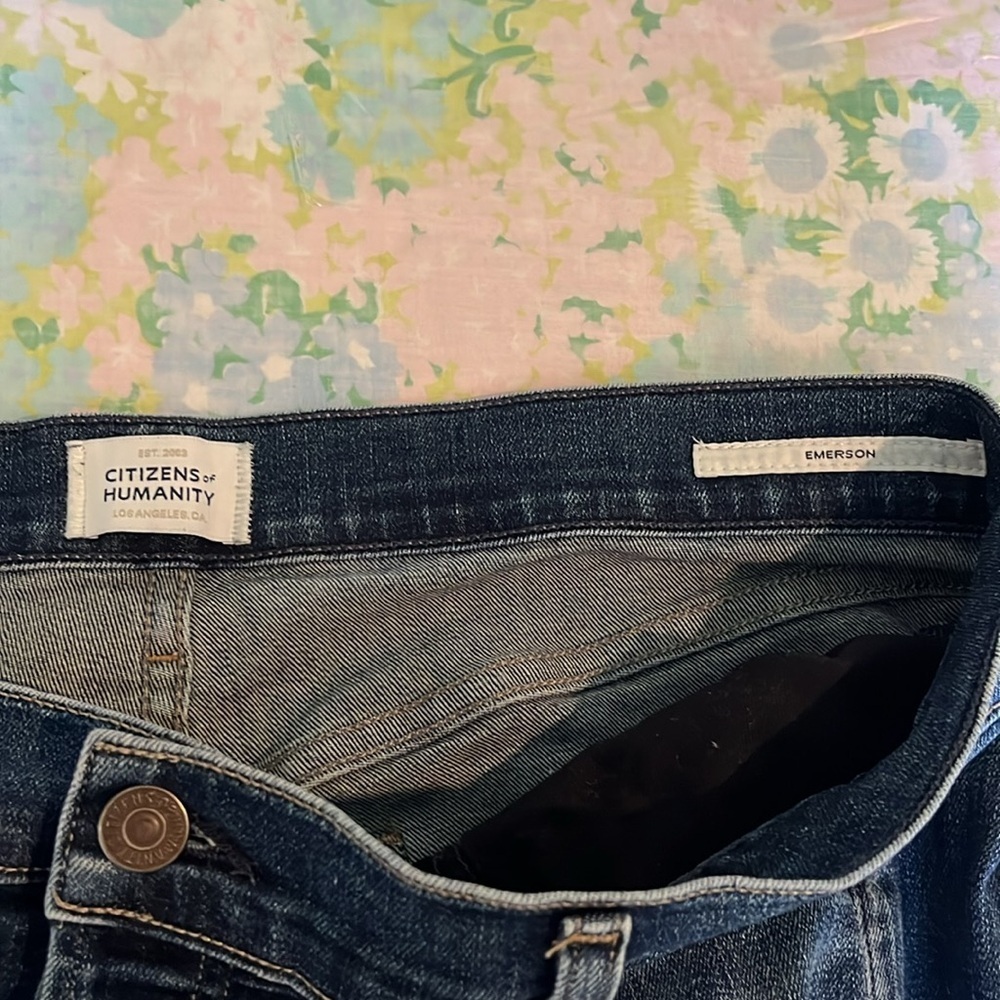 Citizens Of Humanity Straight Leg Jeans in Dark Blue Wash - Picture 8 of 14